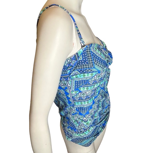 NWT Croft & Barrow Tankini Top Size 14 Blue Green - Picture 4 of 9